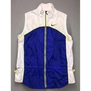 Vintage Nike Women's M‎ (8-10) Color Block Windbreaker Vest Full Zip Swoosh 90s